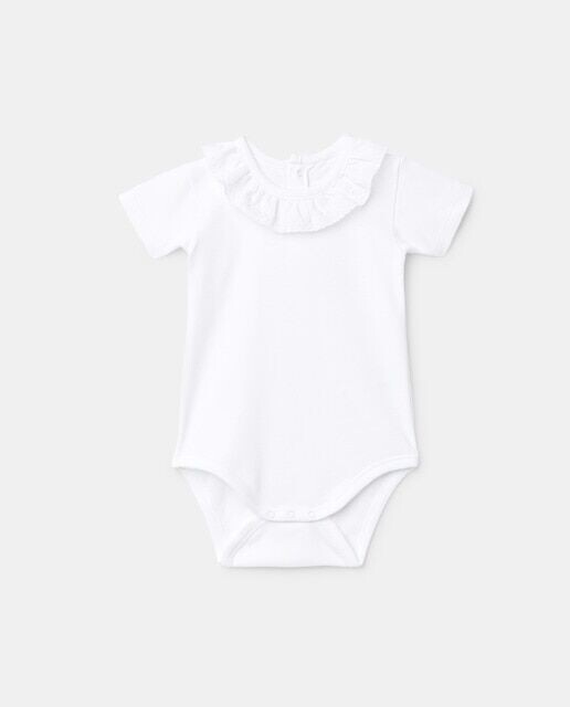 Детское боди с короткими рукавами и белым кружевным воротником Cotton Juice, белый
Детское боди с короткими рукавами и белым кружевным воротником Cotton Juice, белый