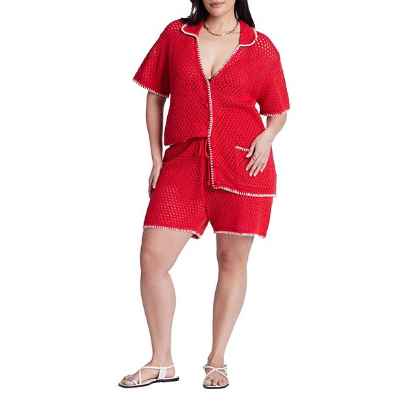 Женский плюс сайз вязаный короткий топ Eloquii, Flame Scarlet
Женский плюс сайз вязаный короткий топ Eloquii, Flame Scarlet