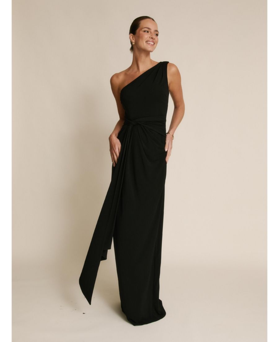 Женское платье подружки невесты с одним открытым плечом и драпировкой из эластичной ткани Six Stories, Black
Женское платье подружки невесты с одним открытым плечом и драпировкой из эластичной ткани Six Stories, Black