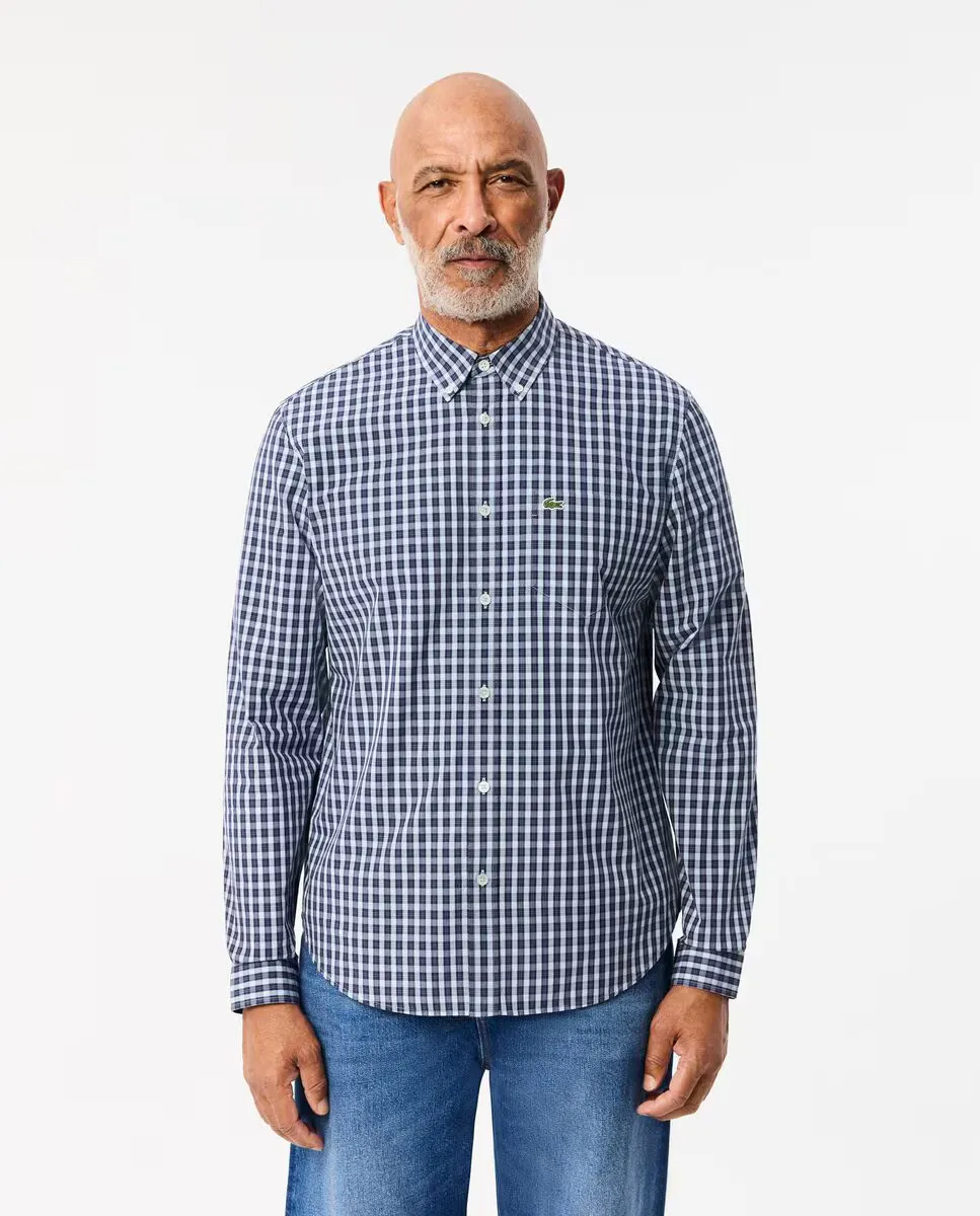 Мужская рубашка из поплина с клетчатым принтом и длинным рукавом Lacoste, темно-синий
Мужская рубашка из поплина с клетчатым принтом и длинным рукавом Lacoste, темно-синий
