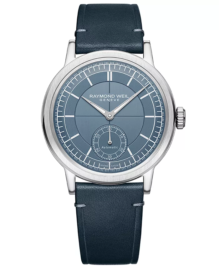 Мужские швейцарские автоматические часы Millesime Small Seconds с синим денимным циферблатом и кожаным ремешком, 40 мм Raymond Weil
Мужские швейцарские автоматические часы Millesime Small Seconds с синим денимным циферблатом и кожаным ремешком, 40 мм Raymond Weil