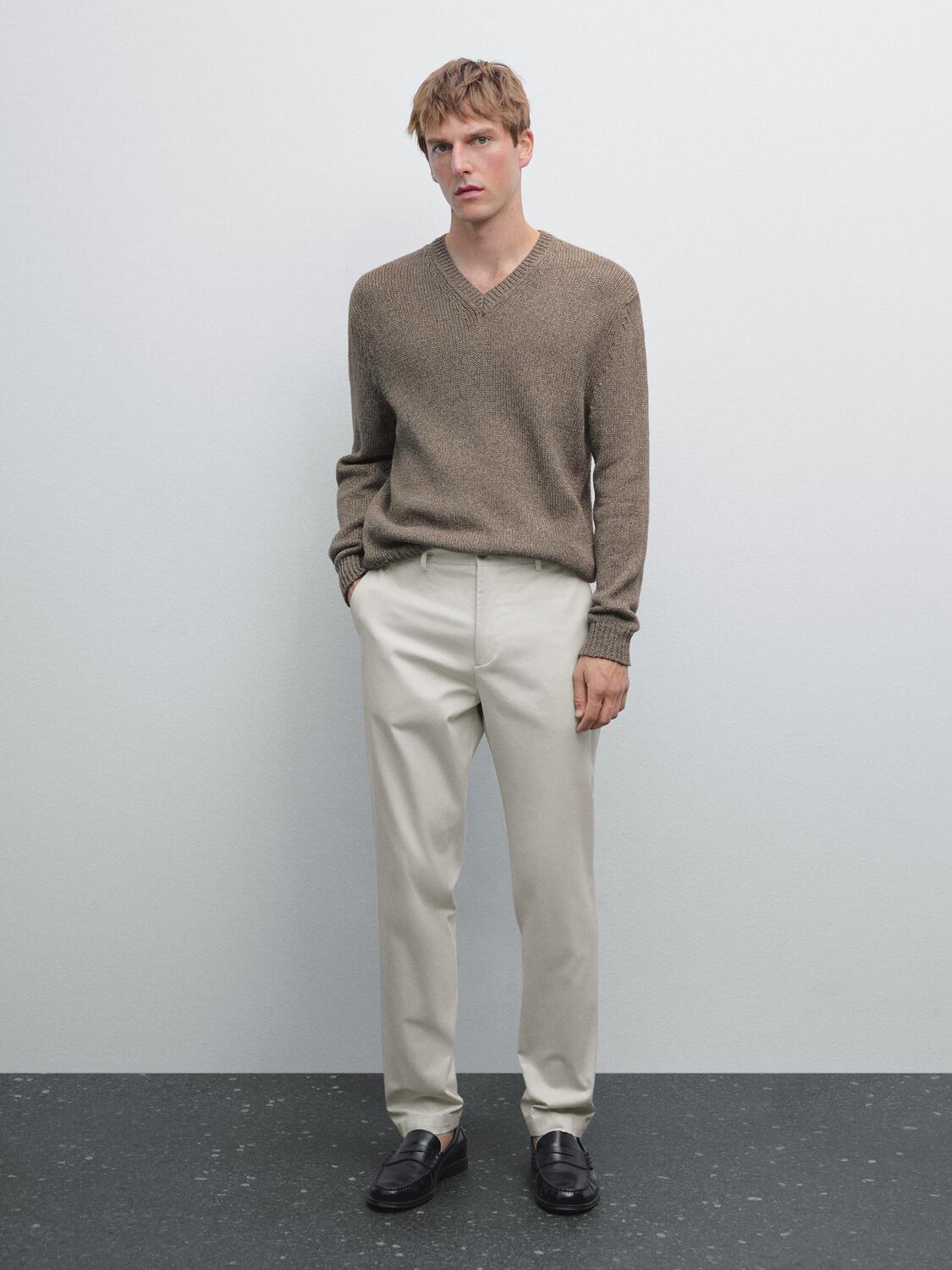 Зауженные брюки из хлопковой смеси Massimo Dutti, Stone
Зауженные брюки из хлопковой смеси Massimo Dutti, Stone