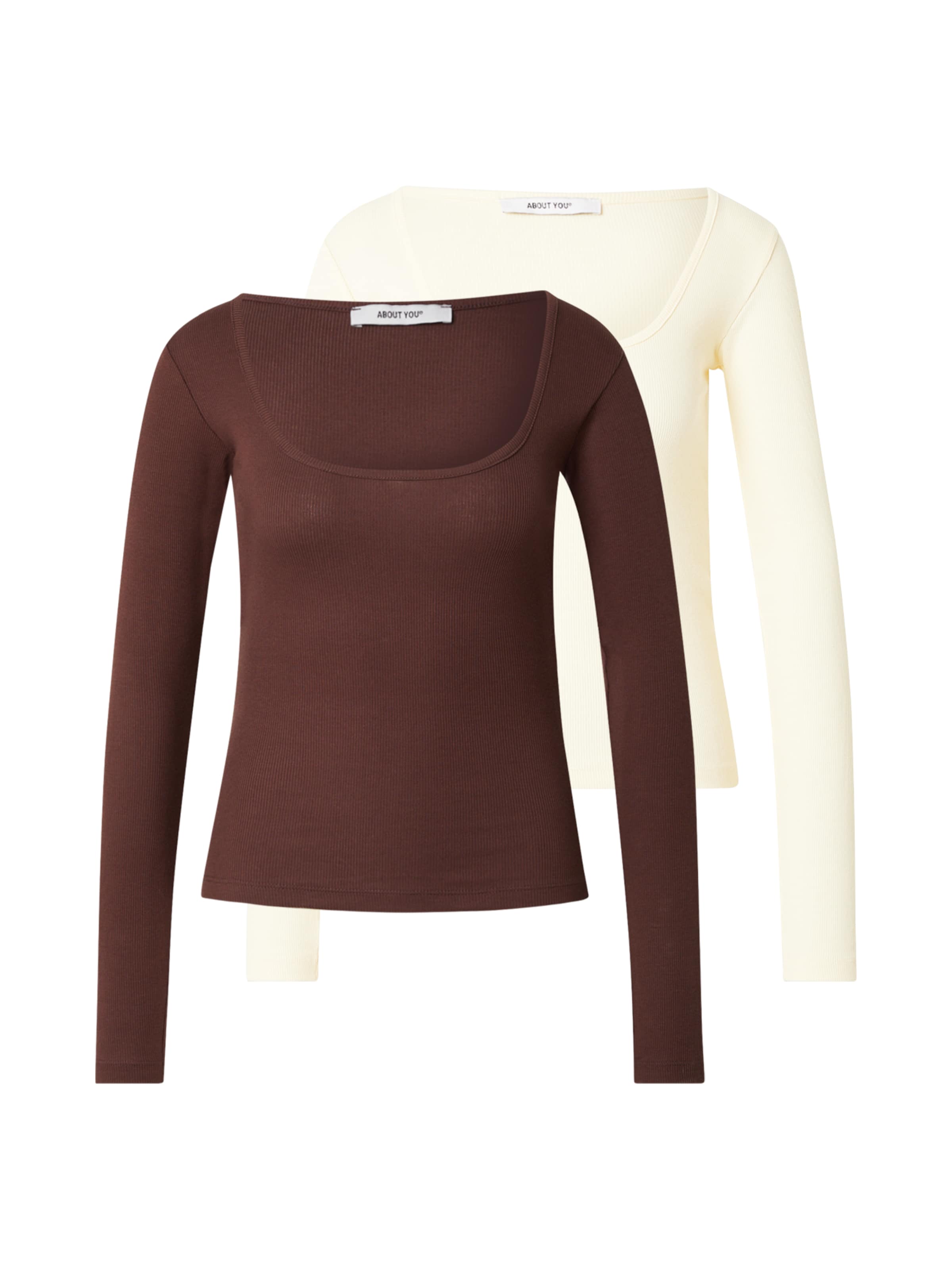 ABOUT YOU Лонгслив 'Liane' в темно-коричневом и пастельно-желтом цветах
ABOUT YOU Лонгслив 'Liane' в темно-коричневом и пастельно-желтом цветах