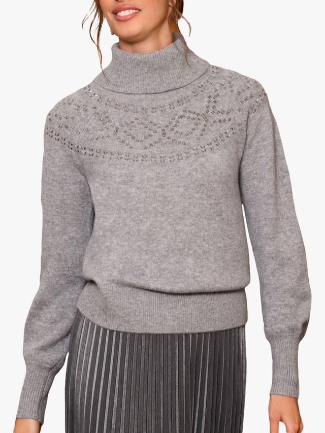 Украшенный шерстяной джемпер богатого цвета Pure Collection, цвет Mid Grey 
Украшенный шерстяной джемпер богатого цвета Pure Collection, цвет Mid Grey