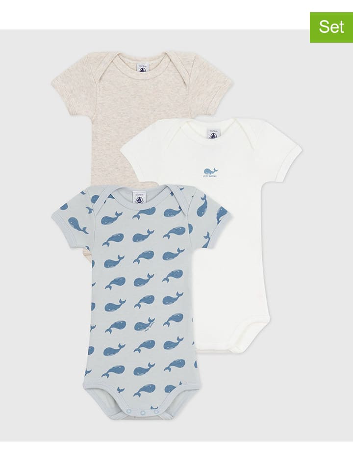 PETIT BATEAU Комплект из 3 боди белого/светло-голубого/бежевого цвета
PETIT BATEAU Комплект из 3 боди белого/светло-голубого/бежевого цвета