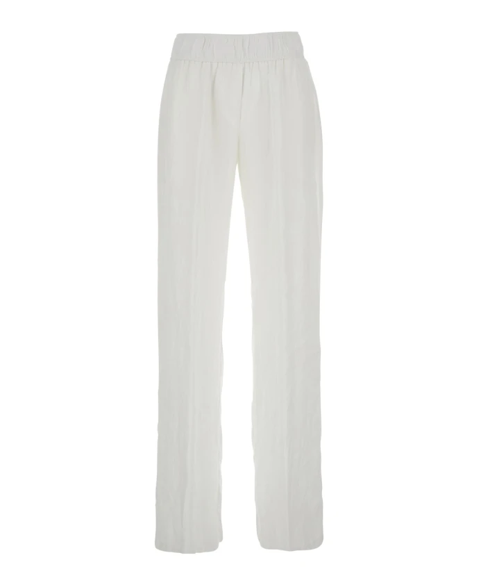 Белые льняные брюки с эластичным поясом Mauro Grifoni, белый
Белые льняные брюки с эластичным поясом Mauro Grifoni, белый