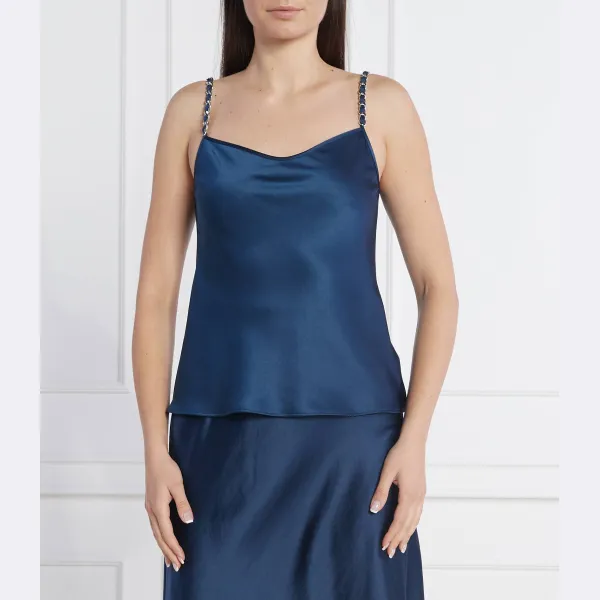 Атласный топ классической посадки cermila Hugo, синий
Атласный топ классической посадки cermila Hugo, синий
