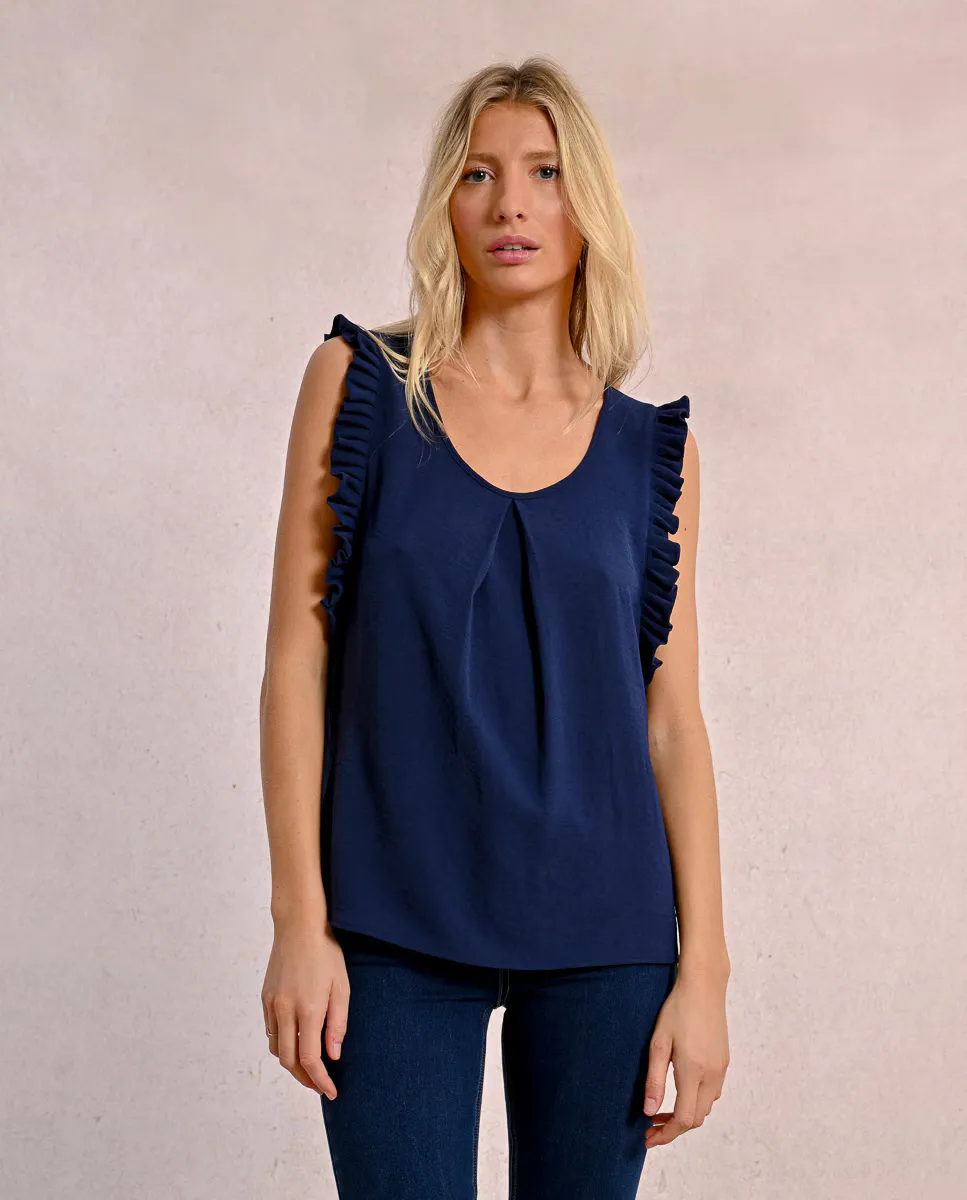 Однотонный женский топ со складкой спереди Molly Bracken, темно-синий
Однотонный женский топ со складкой спереди Molly Bracken, темно-синий