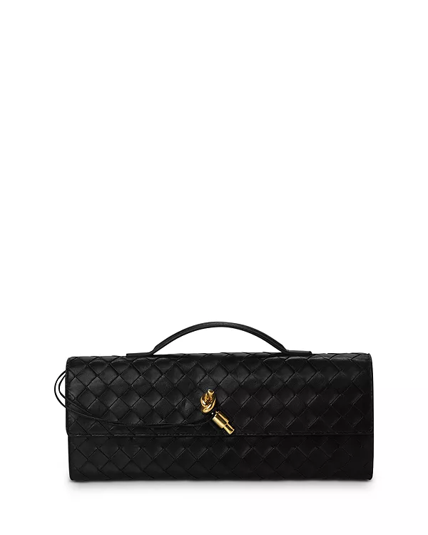 Кожаный клатч Andiamo intrecciato Bottega Veneta, черный
Кожаный клатч Andiamo intrecciato Bottega Veneta, черный