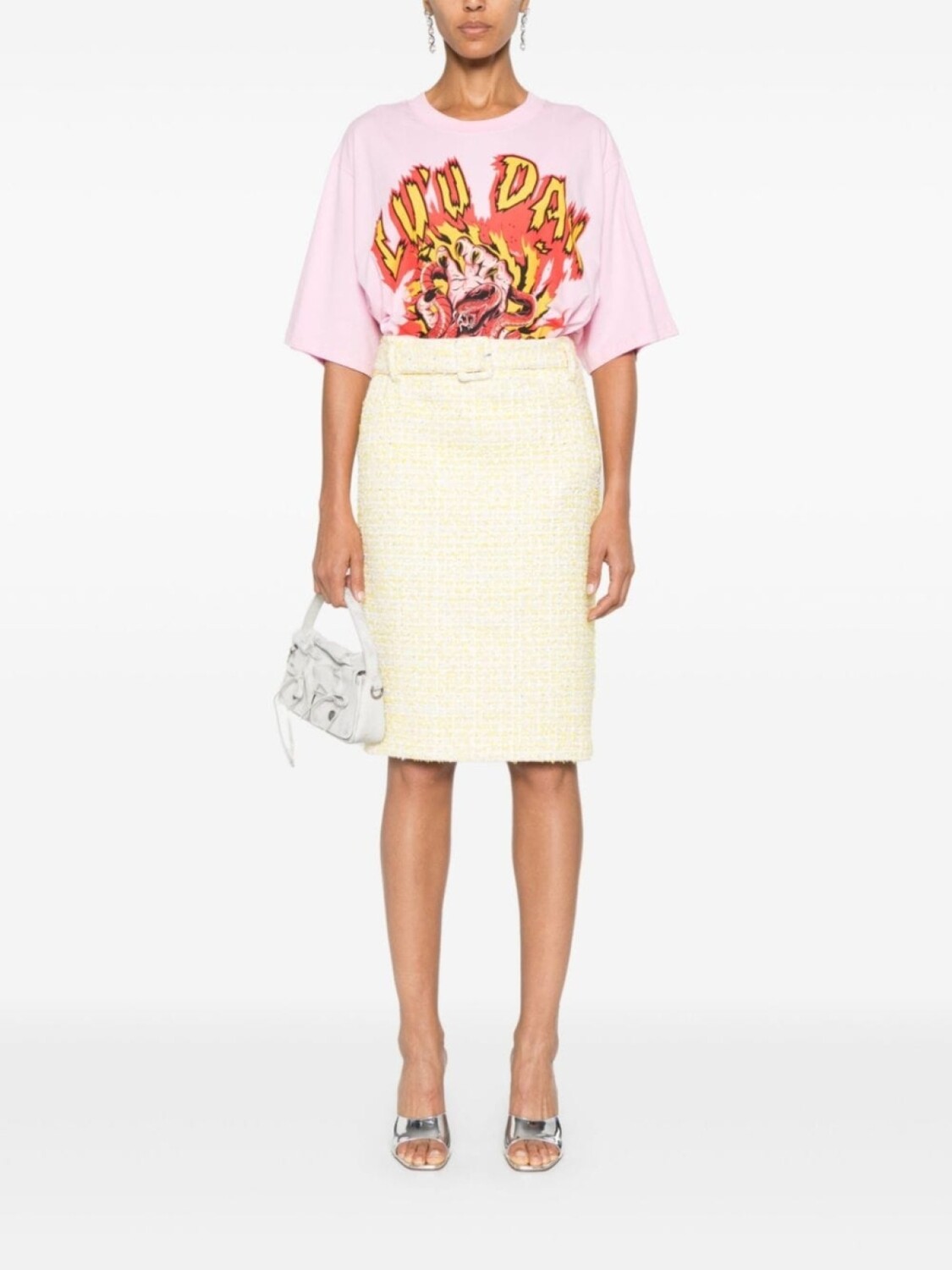 ROTATE BIRGER CHRISTENSEN юбка миди из ткани букле, желтый 
ROTATE BIRGER CHRISTENSEN юбка миди из ткани букле, желтый