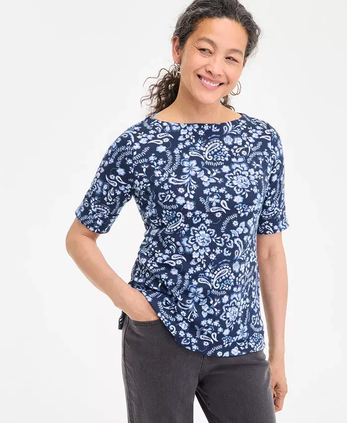 Петит топ с принтом и рукавом три четверти Style & Co, синий
Петит топ с принтом и рукавом три четверти Style & Co, синий