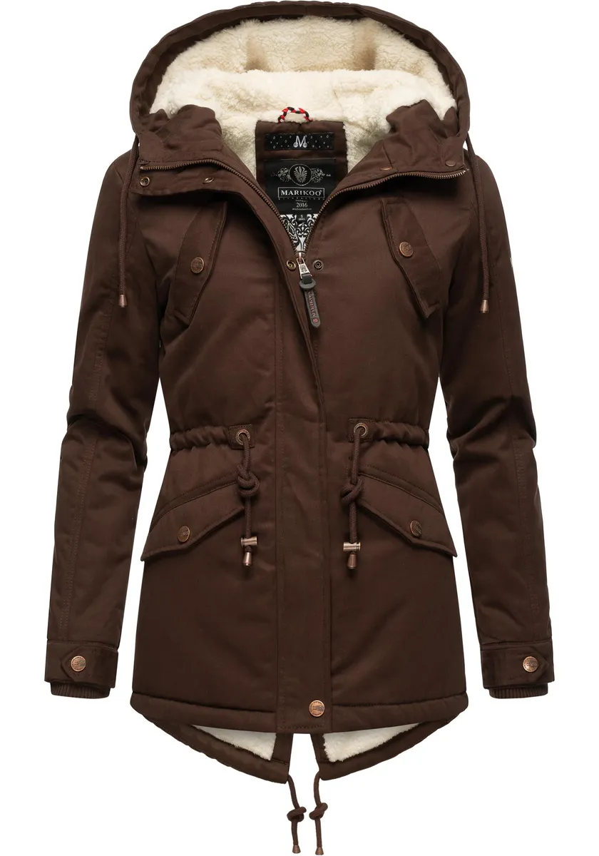 Зимняя куртка Marikoo "Маноля" с капюшоном, стильное полупальто на мягкой меховой подкладке, коричневый
Зимняя куртка Marikoo "Маноля" с капюшоном, стильное полупальто на мягкой меховой подкладке, коричневый