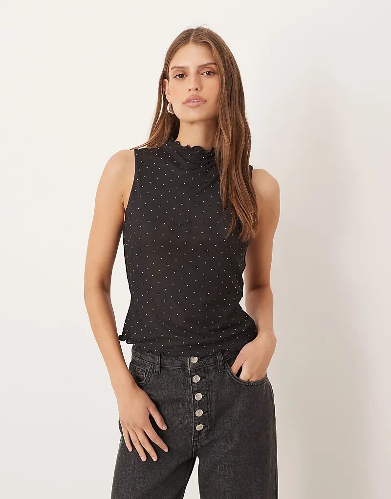 Сетчатый топ ASOS DESIGN с салатовым подолом в черный горошек
Сетчатый топ ASOS DESIGN с салатовым подолом в черный горошек