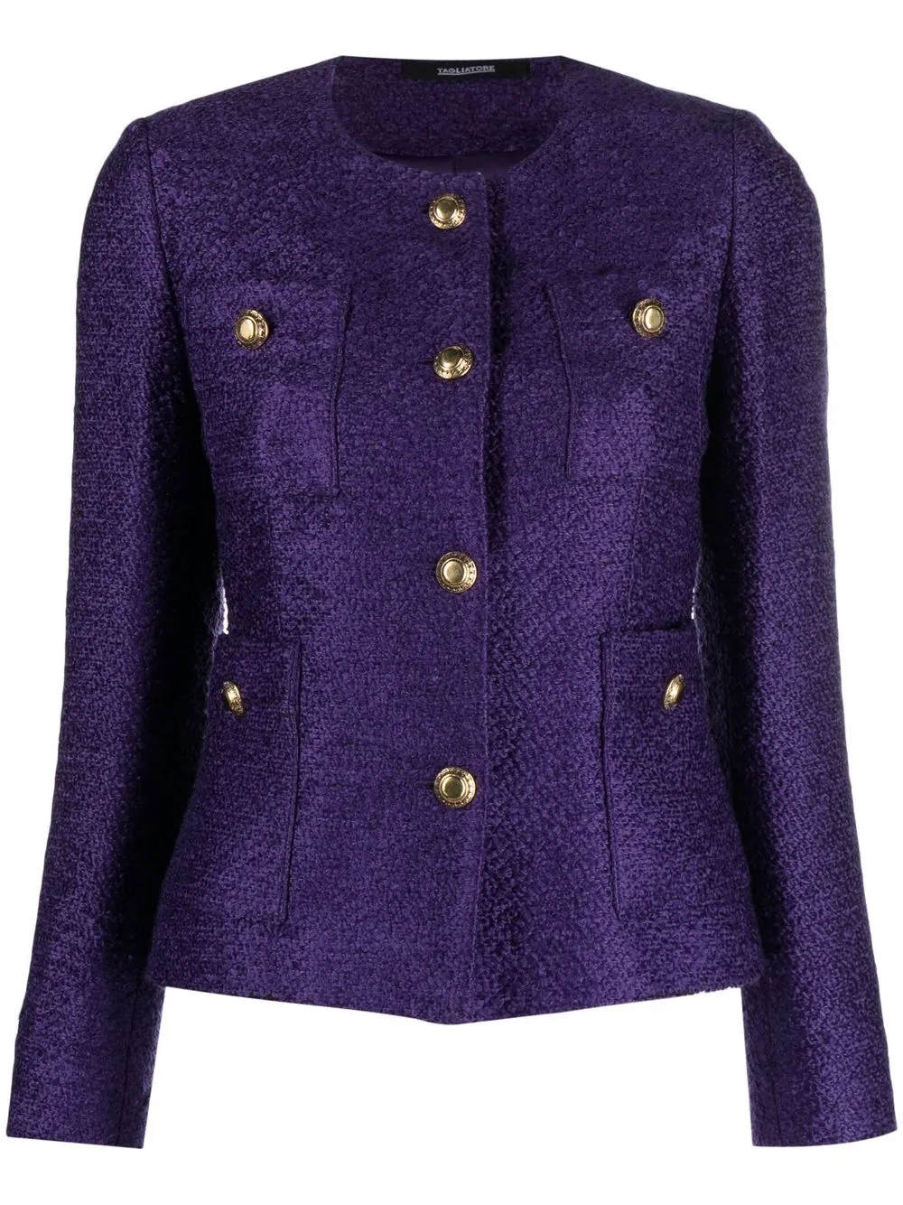 Твидовый пиджак на пуговицах TAGLIATORE, фиолетовый
Твидовый пиджак на пуговицах TAGLIATORE, фиолетовый