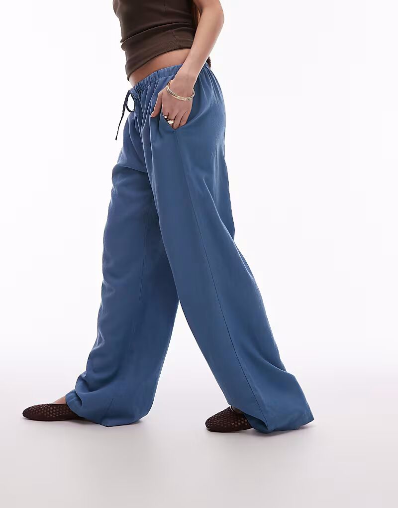 Прямые льняные брюки Topshop цвета деним синего цвета
Прямые льняные брюки Topshop цвета деним синего цвета