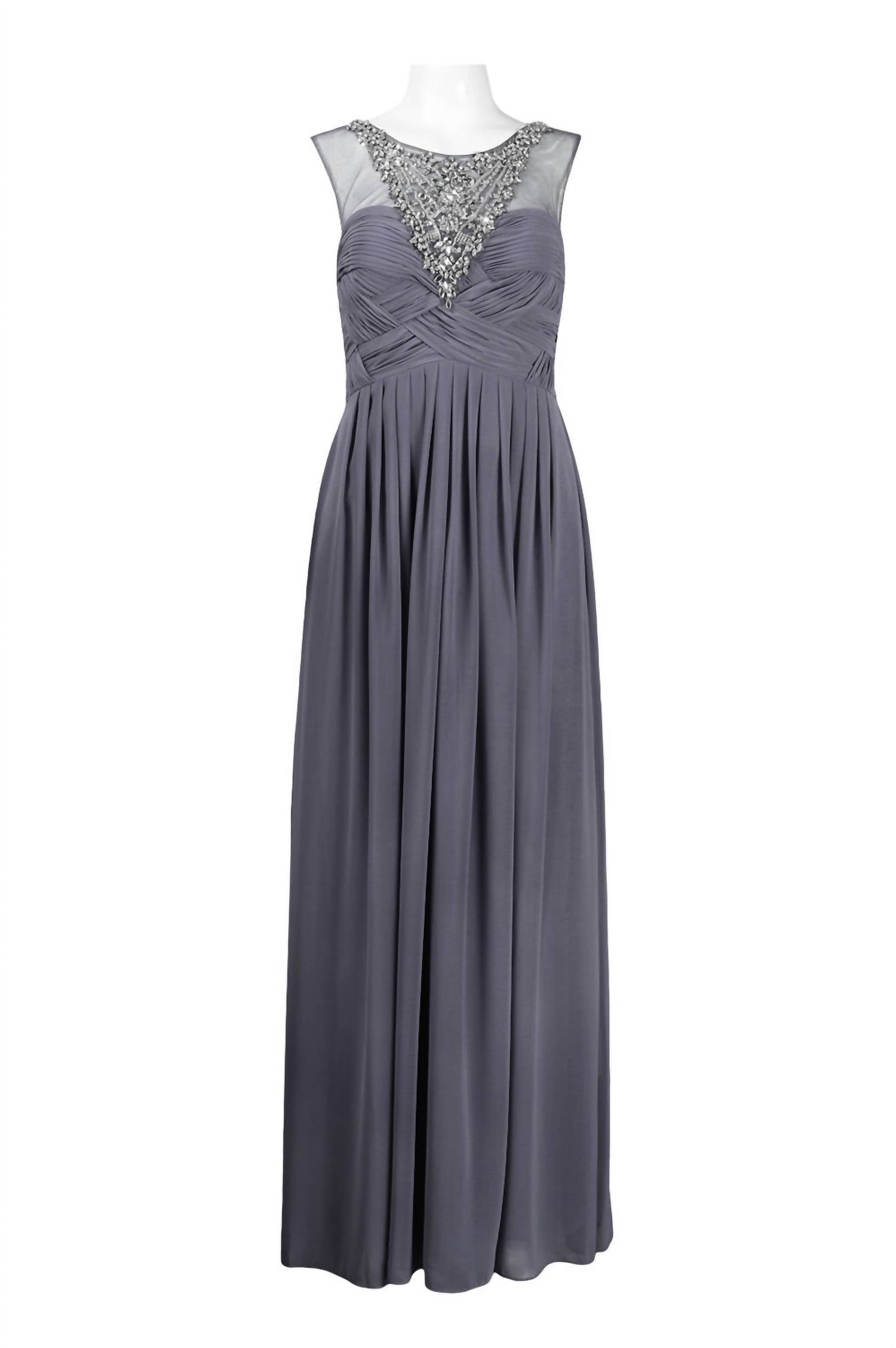 Серое вечернее платье с отделкой из шифона силуэта А-силуэт Decode 1.8
Серое вечернее платье с отделкой из шифона силуэта А-силуэт Decode 1.8