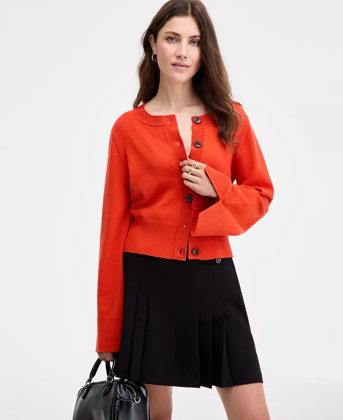 Женский укороченный кардиган с круглым вырезом и разрезами на манжетах On 34th, оранжевый
Женский укороченный кардиган с круглым вырезом и разрезами на манжетах On 34th, оранжевый