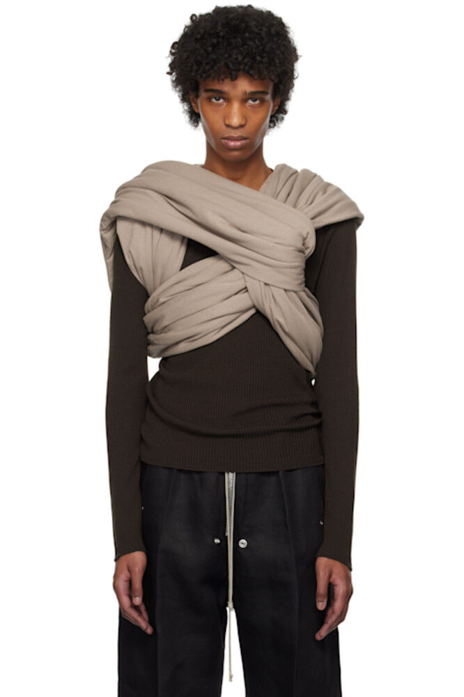 Топ «Голливуд Тройной пончик» серо-коричневого цвета Rick Owens
Топ «Голливуд Тройной пончик» серо-коричневого цвета Rick Owens