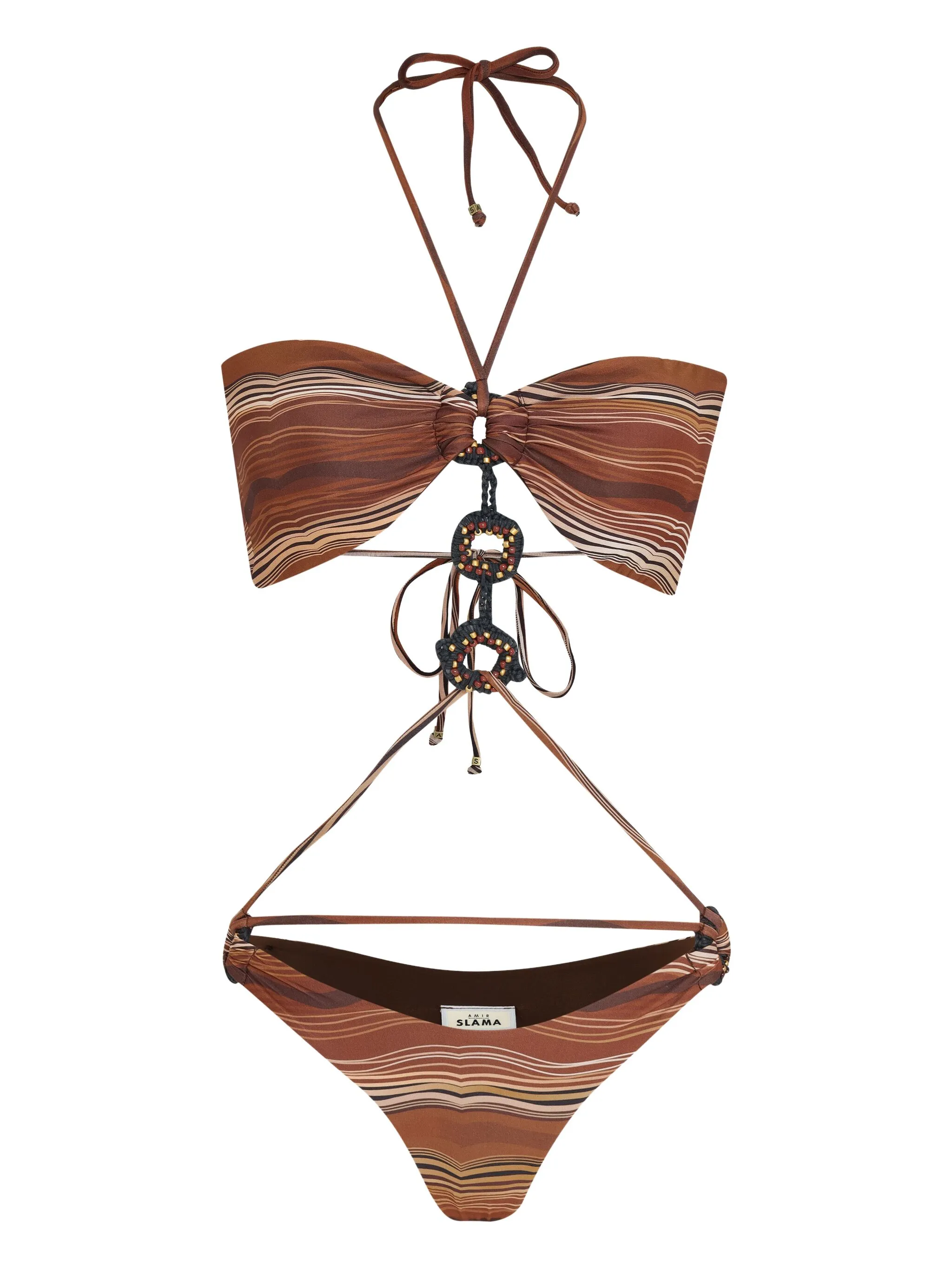 Декорированный купальник в полоску Amir Slama, коричневый
Декорированный купальник в полоску Amir Slama, коричневый