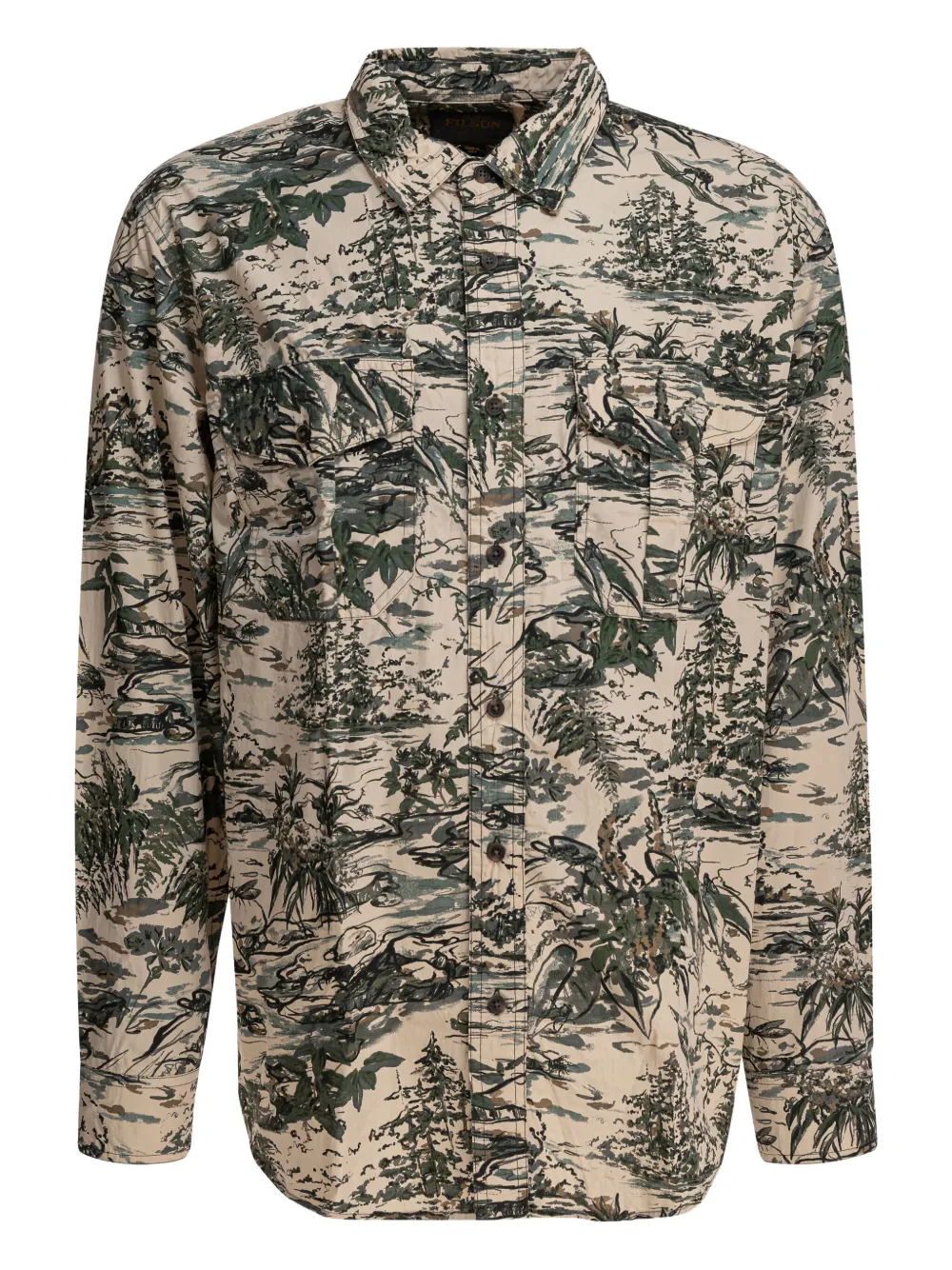Хлопковая рубашка с пейзажным принтом Filson, нейтральный 
Хлопковая рубашка с пейзажным принтом Filson, нейтральный