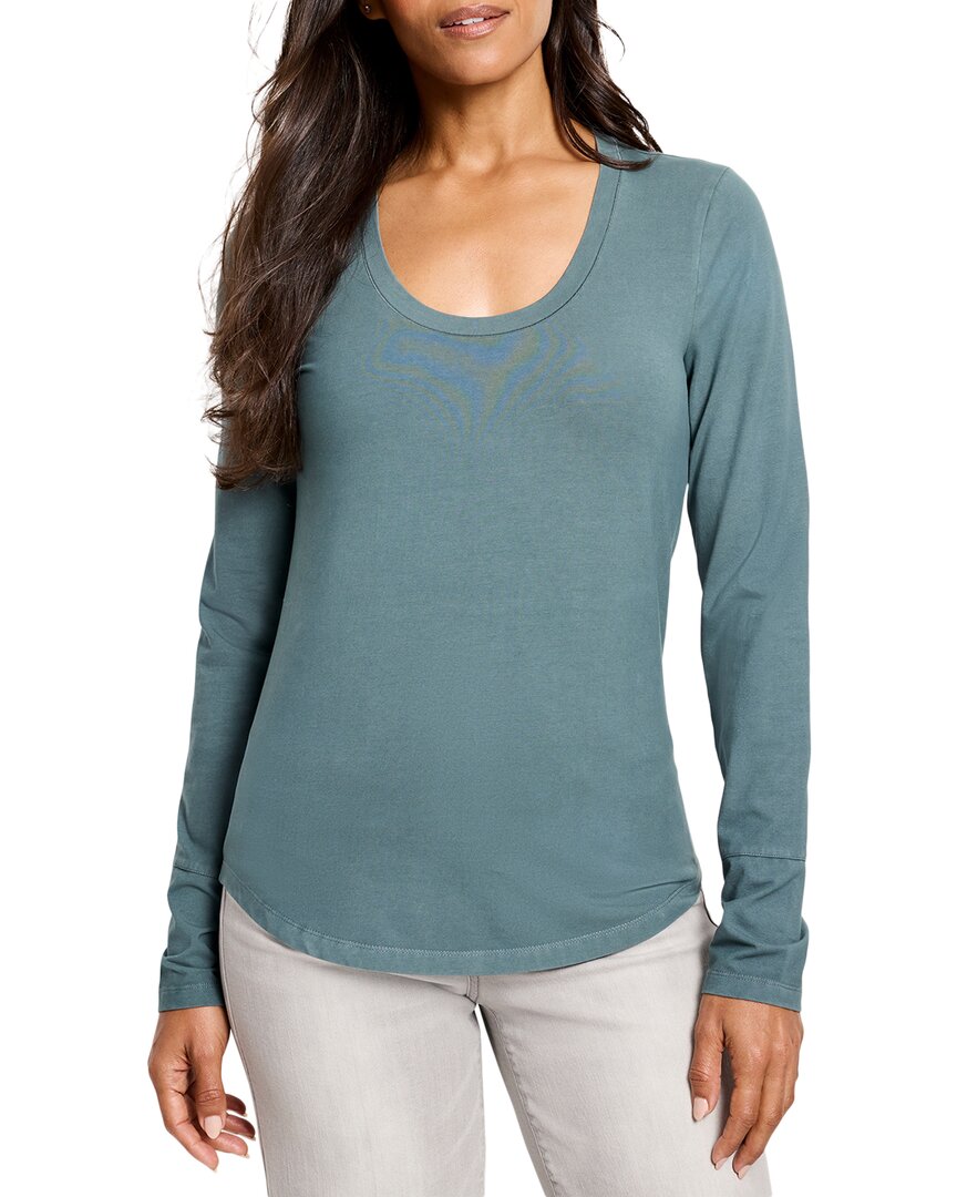 NIC+ZOE Футболка с длинным рукавом и круглым вырезом Nic + Zoe, зеленый 
NIC+ZOE Футболка с длинным рукавом и круглым вырезом Nic + Zoe, зеленый