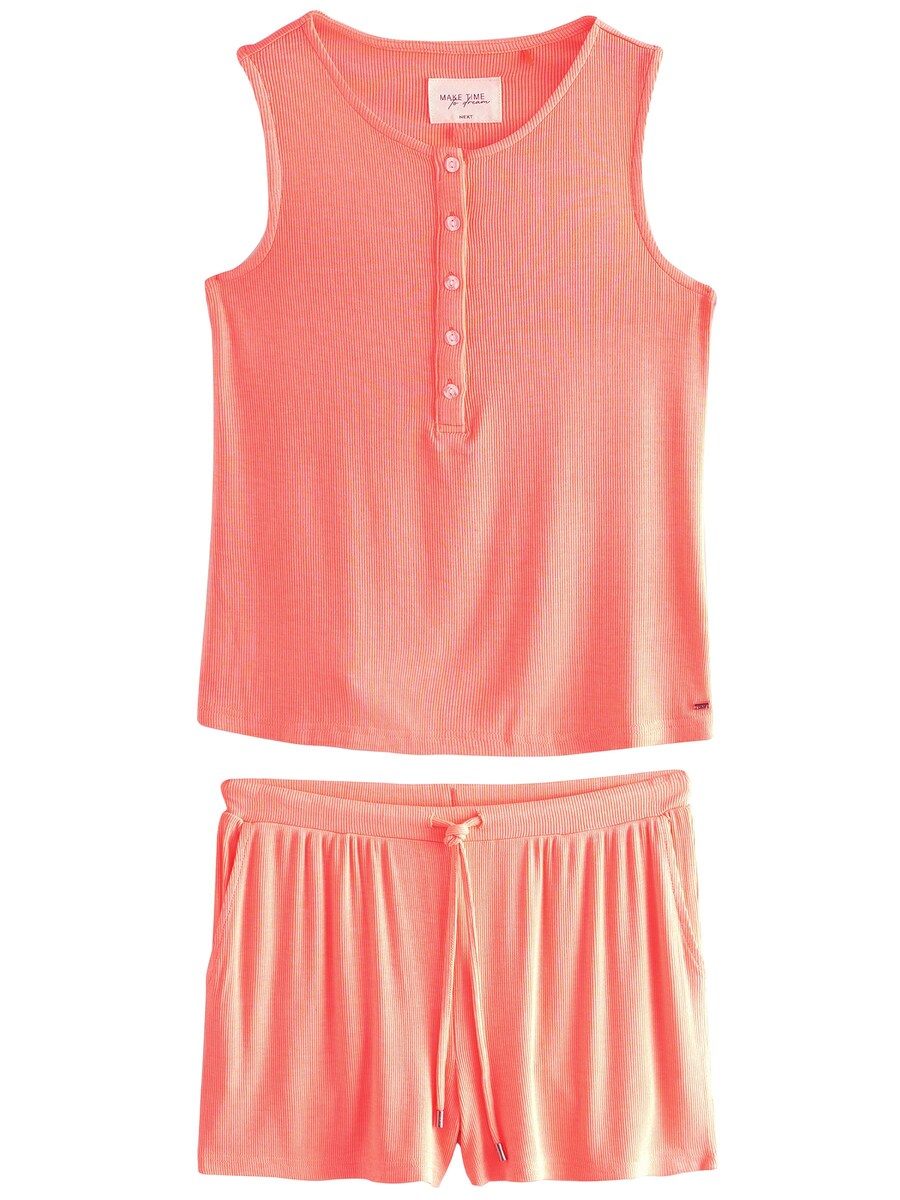 Короткий пижамный комплект Next, коралловый 
Короткий пижамный комплект Next, коралловый