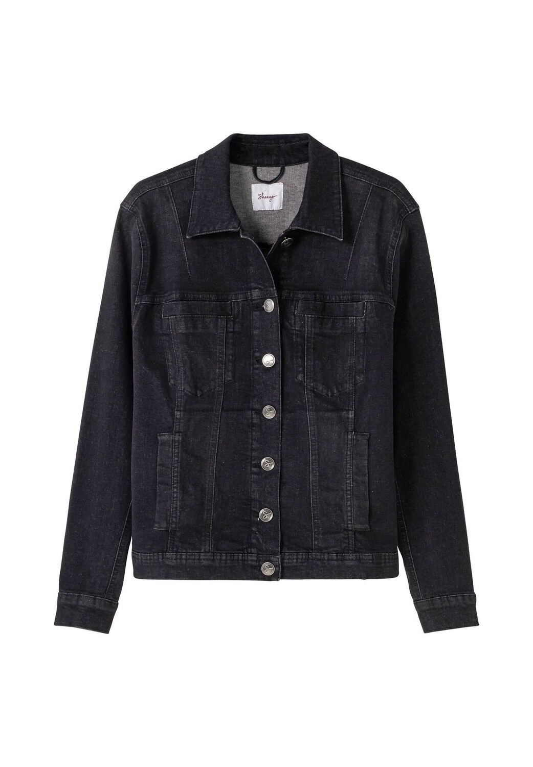 Джинсовая куртка модного короткого фасона sheego, цвет Black Used Denim
Джинсовая куртка модного короткого фасона sheego, цвет Black Used Denim