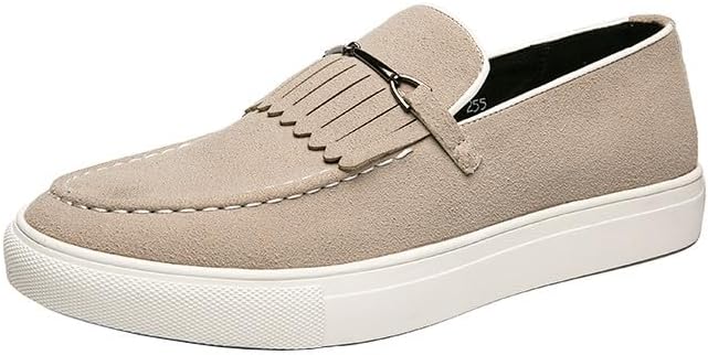 Мужские замшевые лоферы Santimon, туфли без шнурков, плоские лоферы с металлической пряжкой, тассельные повседневные туфли для смокинга, бежевый
Мужские замшевые лоферы Santimon, туфли без шнурков, плоские лоферы с металлической пряжкой, тассельные повседневные туфли для смокинга, бежевый