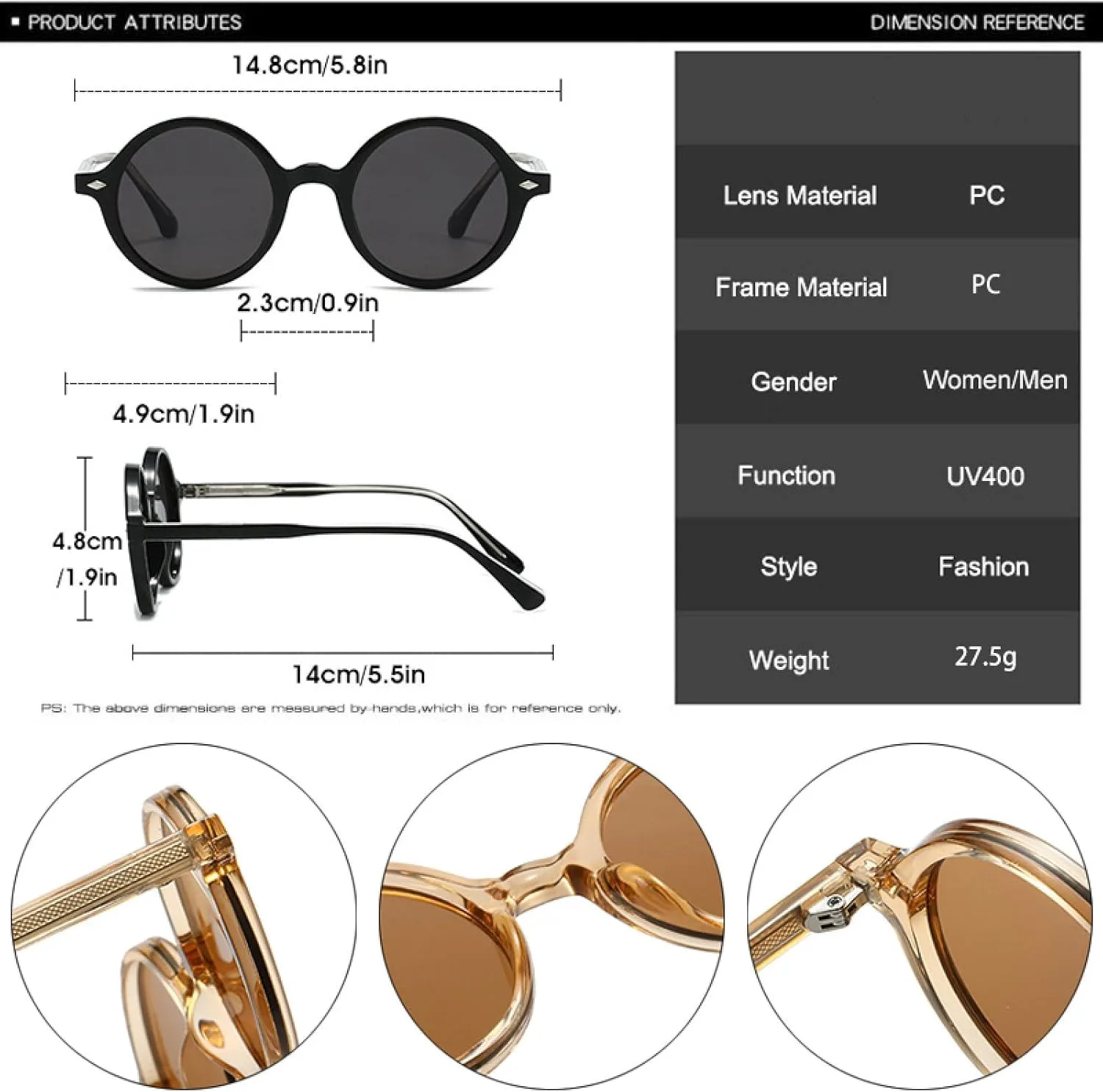 Круглые женские солнцезащитные очки в стиле панк с заклепками, мужские солнцезащитные очки чайного зеленого цвета с защитой от УФ-излучения UV400 DSVIGF, Grey Grey
Круглые женские солнцезащитные очки в стиле панк с заклепками, мужские солнцезащитные очки чайного зеленого цвета с защитой от УФ-излучения UV400 DSVIGF, Grey Grey