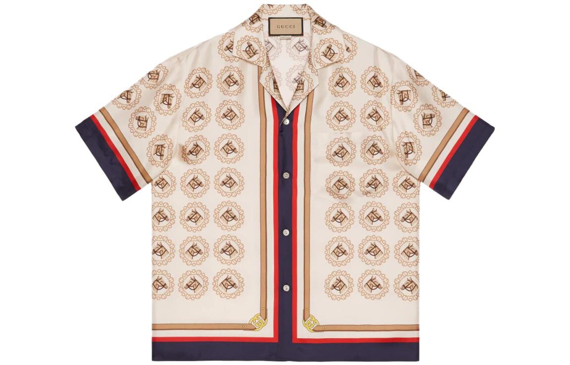 Рубашка мужская цвета слоновой кости Gucci, белый 
Рубашка мужская цвета слоновой кости Gucci, белый