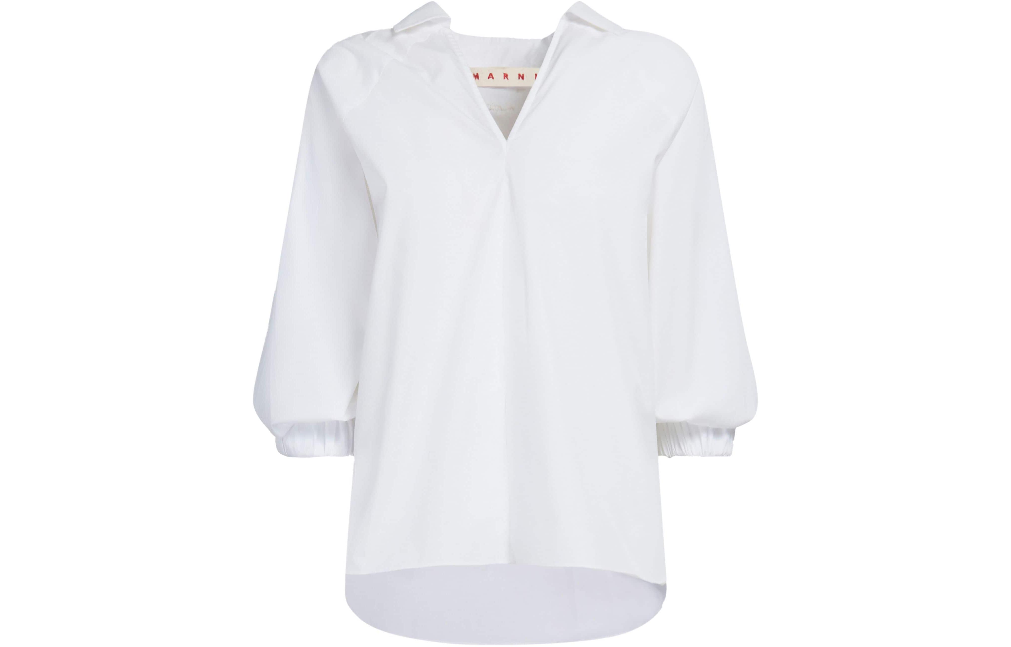 V-образный вырез короткий рукав блузка MARNI, оптический белый цвет
V-образный вырез короткий рукав блузка MARNI, оптический белый цвет