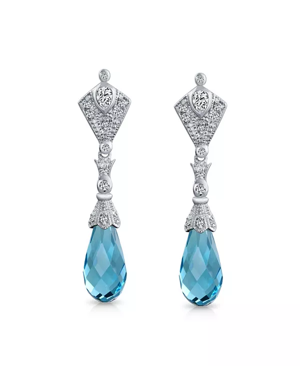 Серьги-Люстры цвета морской волны с каплевидной огранкой из кубического циркония в стиле деко из стерлингового серебра Bling Jewelry, blue
Серьги-Люстры цвета морской волны с каплевидной огранкой из кубического циркония в стиле деко из стерлингового серебра Bling Jewelry, blue