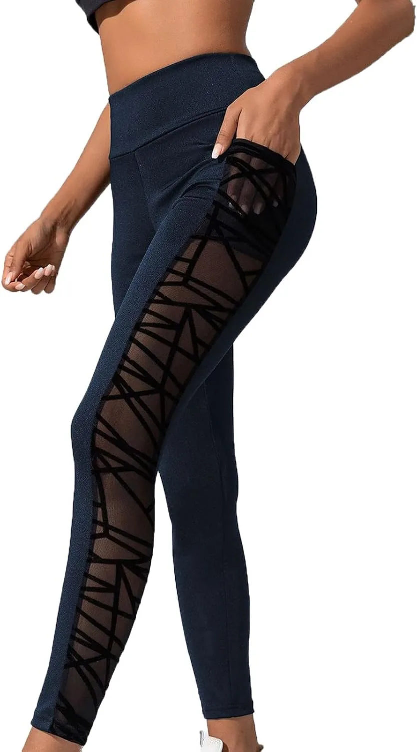 Женские леггинсы High Waist с геометрическим сетчатым принтом и карманами
Женские леггинсы High Waist с геометрическим сетчатым принтом и карманами