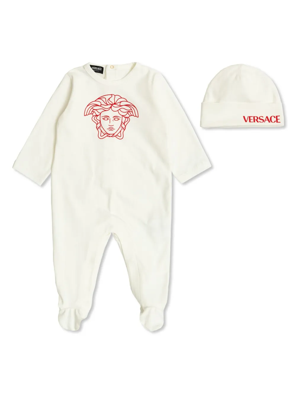 Комбинезон для новорожденного с декором Medusa Versace Kids, белый
Комбинезон для новорожденного с декором Medusa Versace Kids, белый