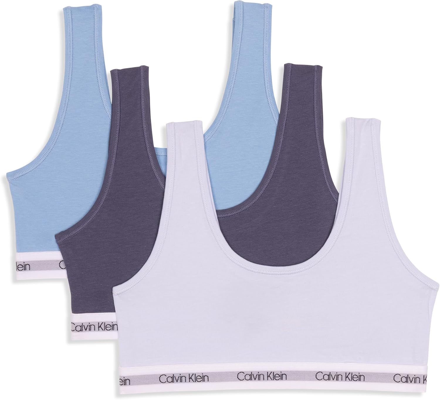 Комплект из 3 бюстгальтеров-бралеттов Calvin Klein Girls Modern Cotton, Halogen Blue/Likeable Blue/Dusk Blue
Комплект из 3 бюстгальтеров-бралеттов Calvin Klein Girls Modern Cotton, Halogen Blue/Likeable Blue/Dusk Blue