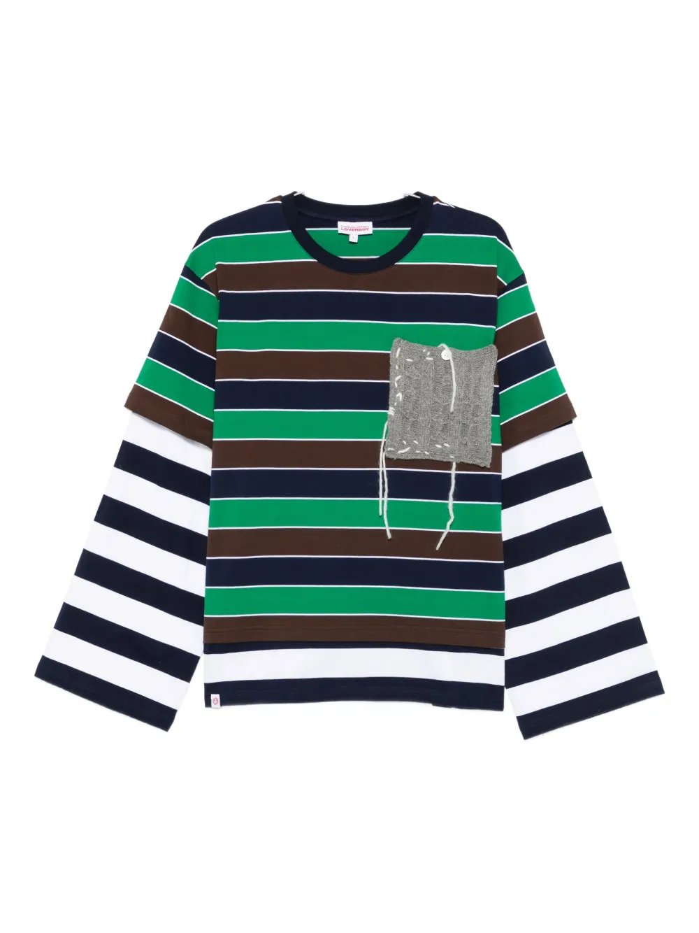 Полосатая трикотажная футболка с заплатками Charles Jeffrey Loverboy, зеленый
Полосатая трикотажная футболка с заплатками Charles Jeffrey Loverboy, зеленый