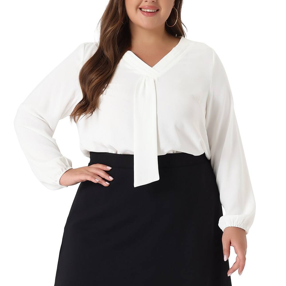 Женская модная рабочая шифоновая блузка больших размеров с длинными рукавами и лентой спереди Agnes Orinda, белый
Женская модная рабочая шифоновая блузка больших размеров с длинными рукавами и лентой спереди Agnes Orinda, белый