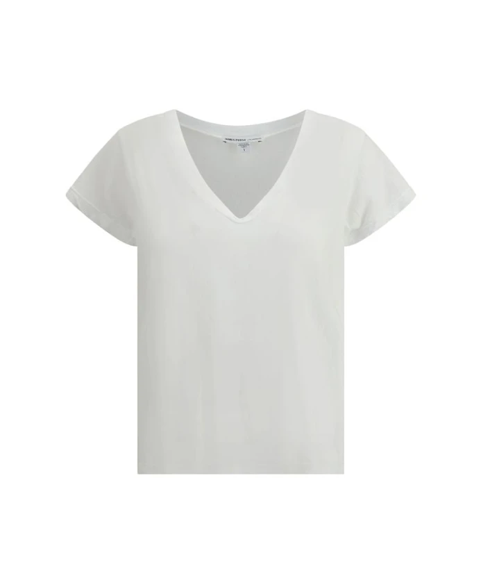 Хлопковая футболка с V-образным вырезом James Perse, белый
Хлопковая футболка с V-образным вырезом James Perse, белый