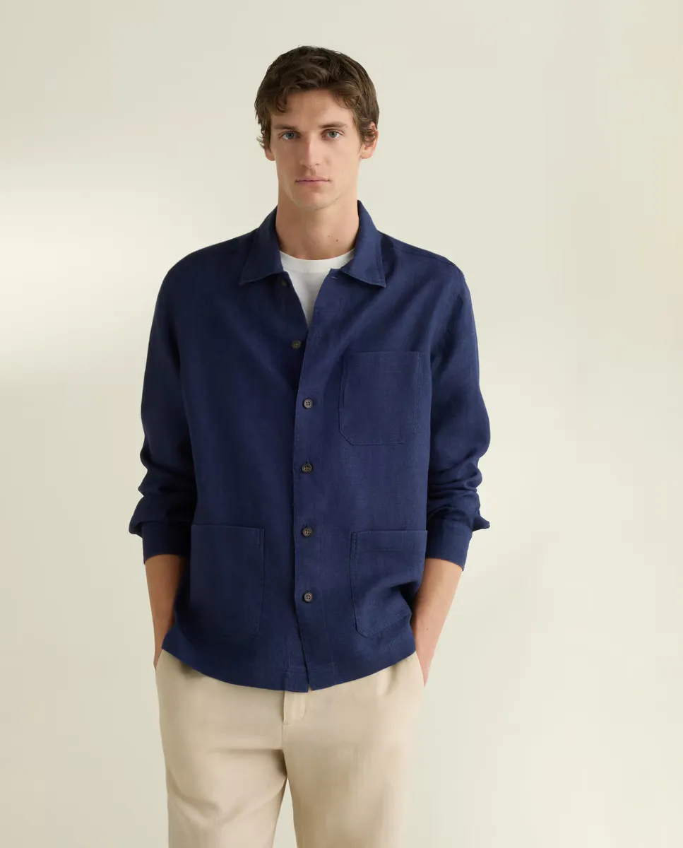 Мужская однотонная спортивная льняная рубашка Emidio Tucci, синий
Мужская однотонная спортивная льняная рубашка Emidio Tucci, синий