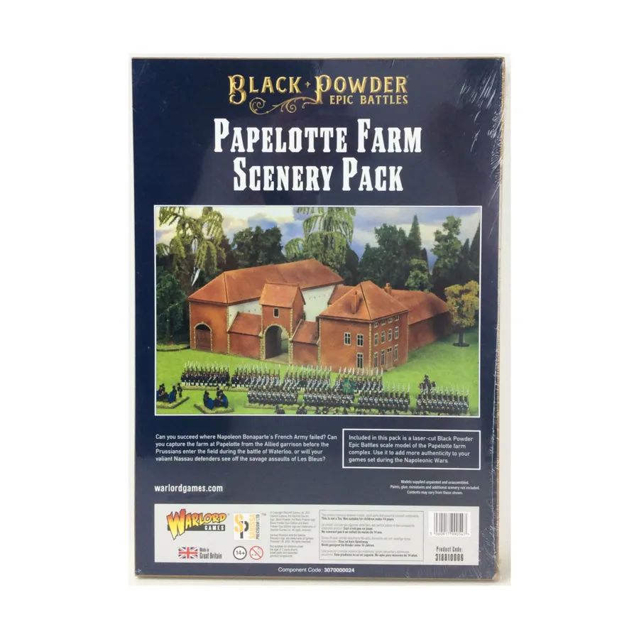 Набор пейзажей фермы Папелотте, Black Powder - Epic Battles - The Waterloo Campaign (15mm)
Набор пейзажей фермы Папелотте, Black Powder - Epic Battles - The Waterloo Campaign (15mm)