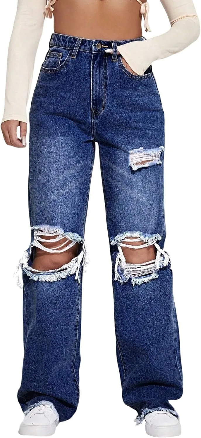 EARKOHA женские джинсы летние рваные с прорезями широкие
EARKOHA женские джинсы летние рваные с прорезями широкие