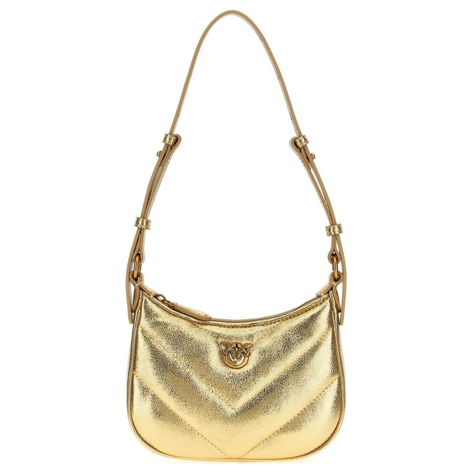 PINKO Кожаная сумка через плечо женская золотая
PINKO Кожаная сумка через плечо женская золотая