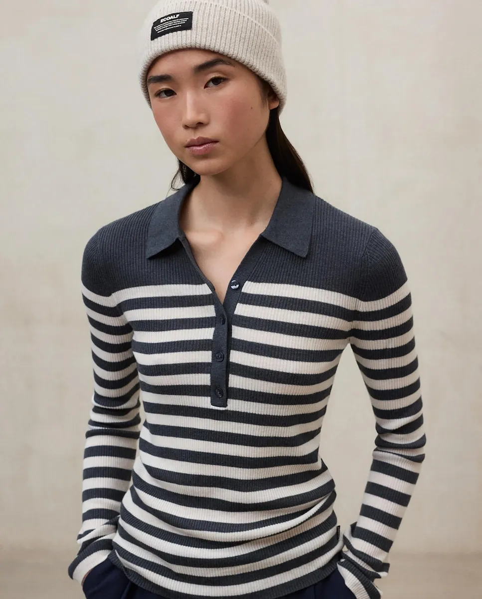 Женский трикотажный джемпер с воротником на пуговицах Ecoalf, синий
Женский трикотажный джемпер с воротником на пуговицах Ecoalf, синий