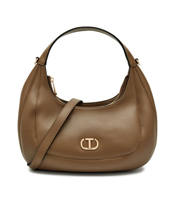 Сумка-хобо Twin-Set с монограммой и ремнем, бежевый
Сумка-хобо Twin-Set с монограммой и ремнем, бежевый