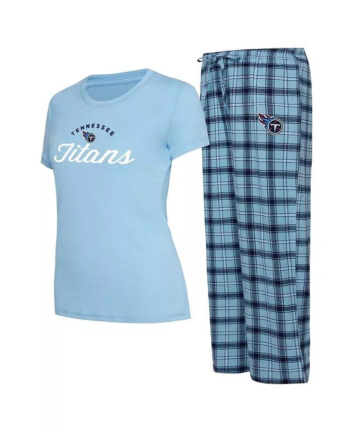 Женская голубая, темно-синяя футболка Tennessee Titans Arctic и фланелевые брюки для сна Concepts Sport, синий
Женская голубая, темно-синяя футболка Tennessee Titans Arctic и фланелевые брюки для сна Concepts Sport, синий