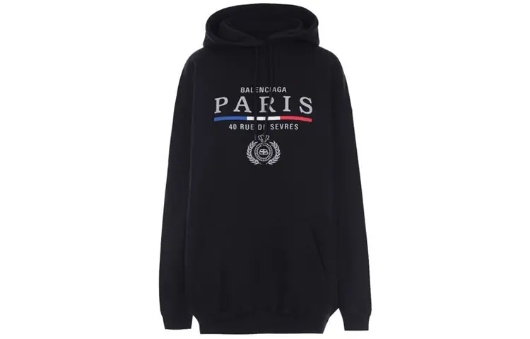 Толстовка мужская Balenciaga с принтом флага, черный 
Толстовка мужская Balenciaga с принтом флага, черный