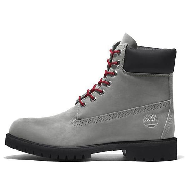 Кроссовки premium 6 inch boots 'grey nubuck with red' Timberland, серый 
Кроссовки premium 6 inch boots 'grey nubuck with red' Timberland, серый