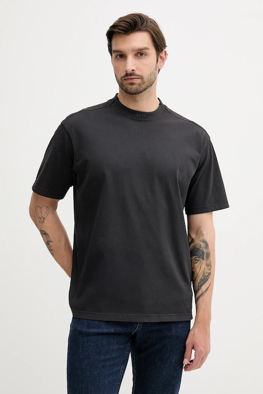 Хлопковая футболка Boss Orange, черный 
Хлопковая футболка Boss Orange, черный