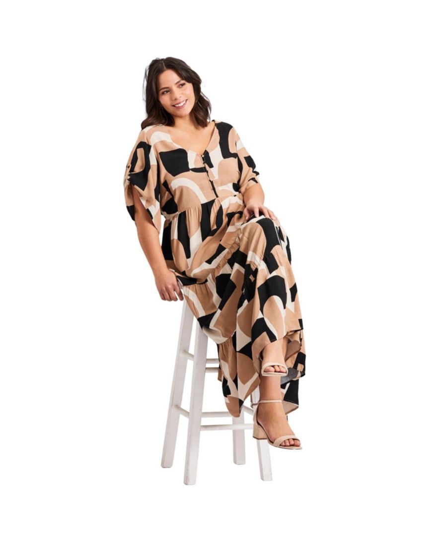 Женское многоярусное платье Ivy с пуговицами спереди AVENUE, Sand pattern play
Женское многоярусное платье Ivy с пуговицами спереди AVENUE, Sand pattern play