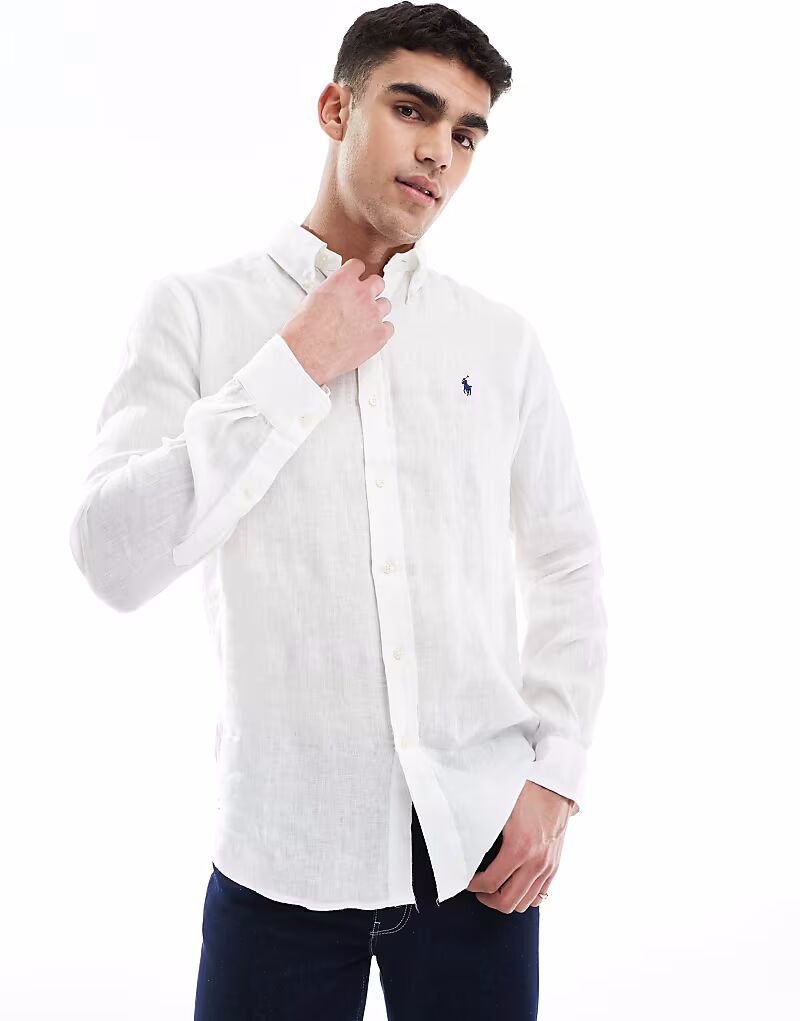 Рубашка из льна Polo Ralph Lauren icon logo классическая индивидуальная посадка белого цвета
Рубашка из льна Polo Ralph Lauren icon logo классическая индивидуальная посадка белого цвета